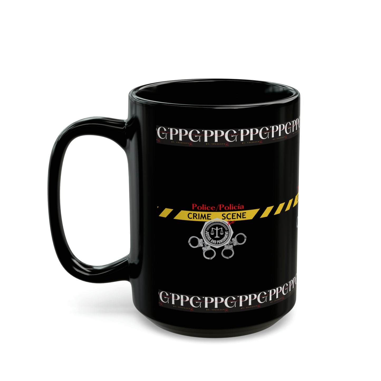 Black "Crime Scene/Policía" Mug (11oz & 15oz)