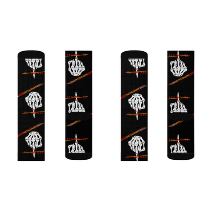 High Quality Cushioned 'TPPG Brand' Black Finger-Up "UCK YOU TÚ" Style Socks