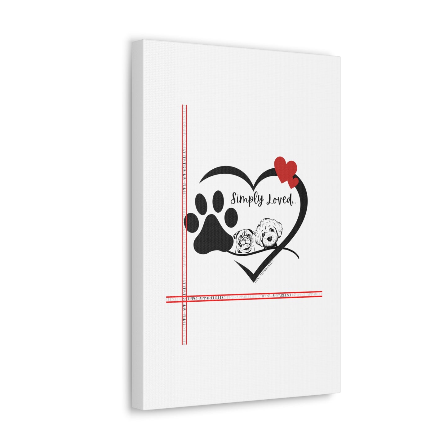 From our "TPPG Brand Pet Collection" - Canvas Gallery Wraps " Simply Loved"- in White