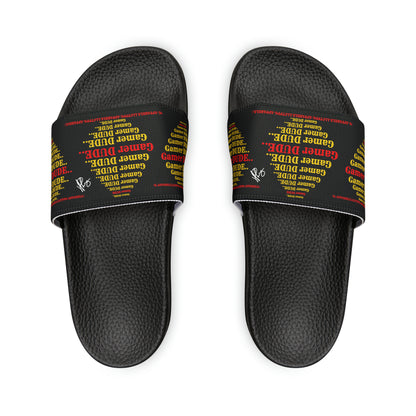 Our "TPPG Brand" Black Soles "Gamer" Printed Men/Women's & Children Slide Sandals