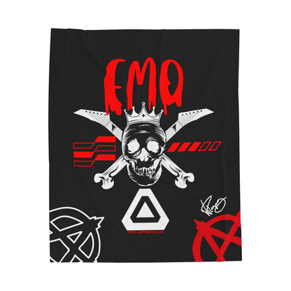 "TPPG-Apparels" Brand Presents one of it's "EMO" Brand Logo Styles Black Velveteen Plush Blanket