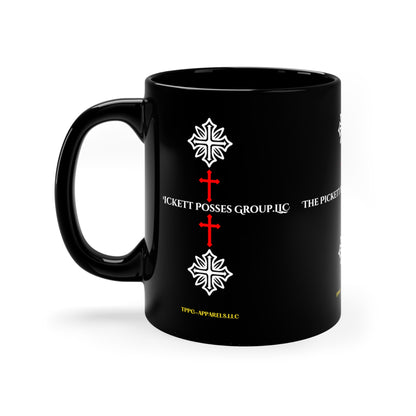 11oz Sleek Black "TPPG Brand" Glossy Finish Coffee/Tea Mug - from the 'TPPG-Apparels' Brand Collection