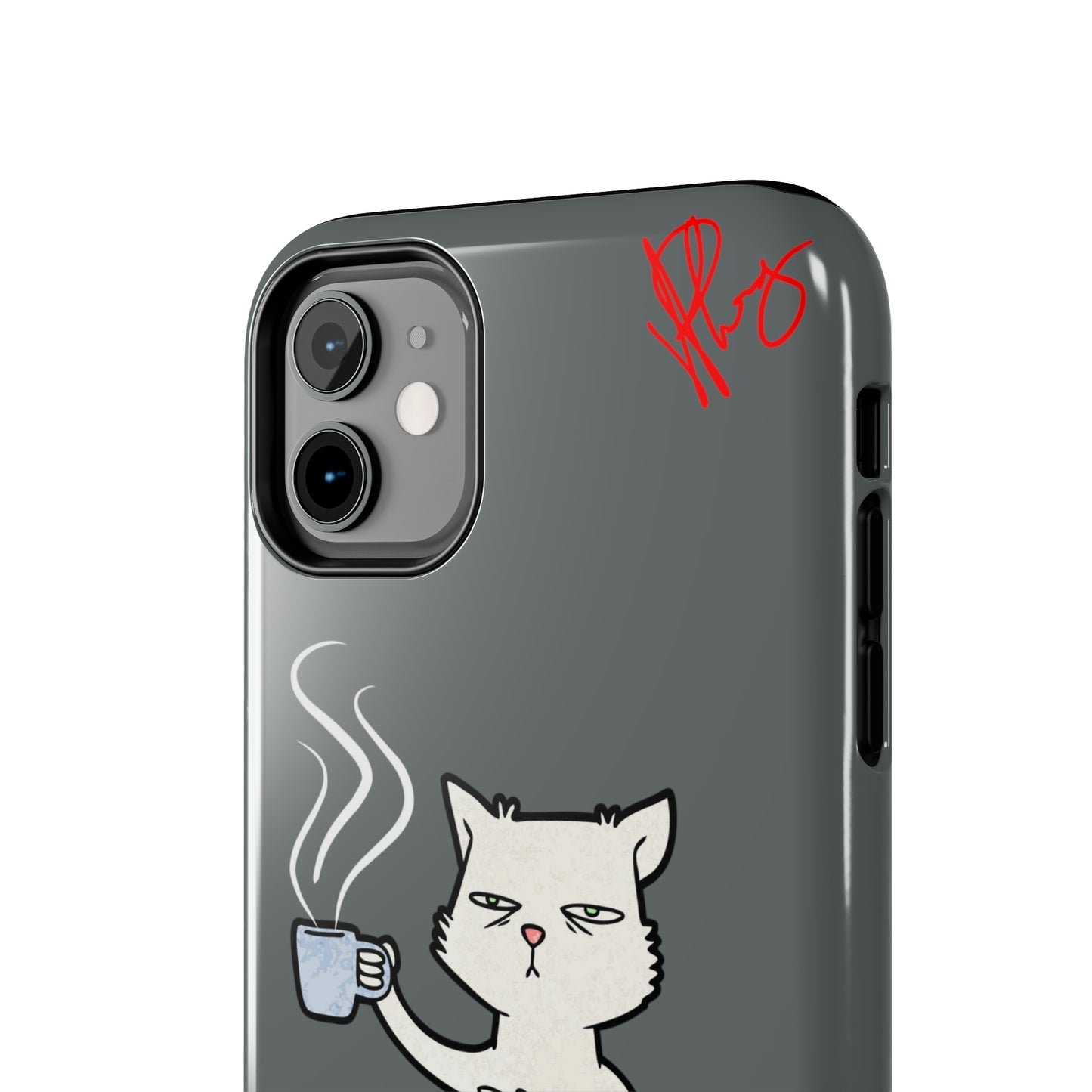 Another Lovely Grey - Cutie "Coffee Cat" Pet Design Verision from the 'TPPG Collection' Line carries Several sizes of the "iPhone Series" Tough Phone Cases