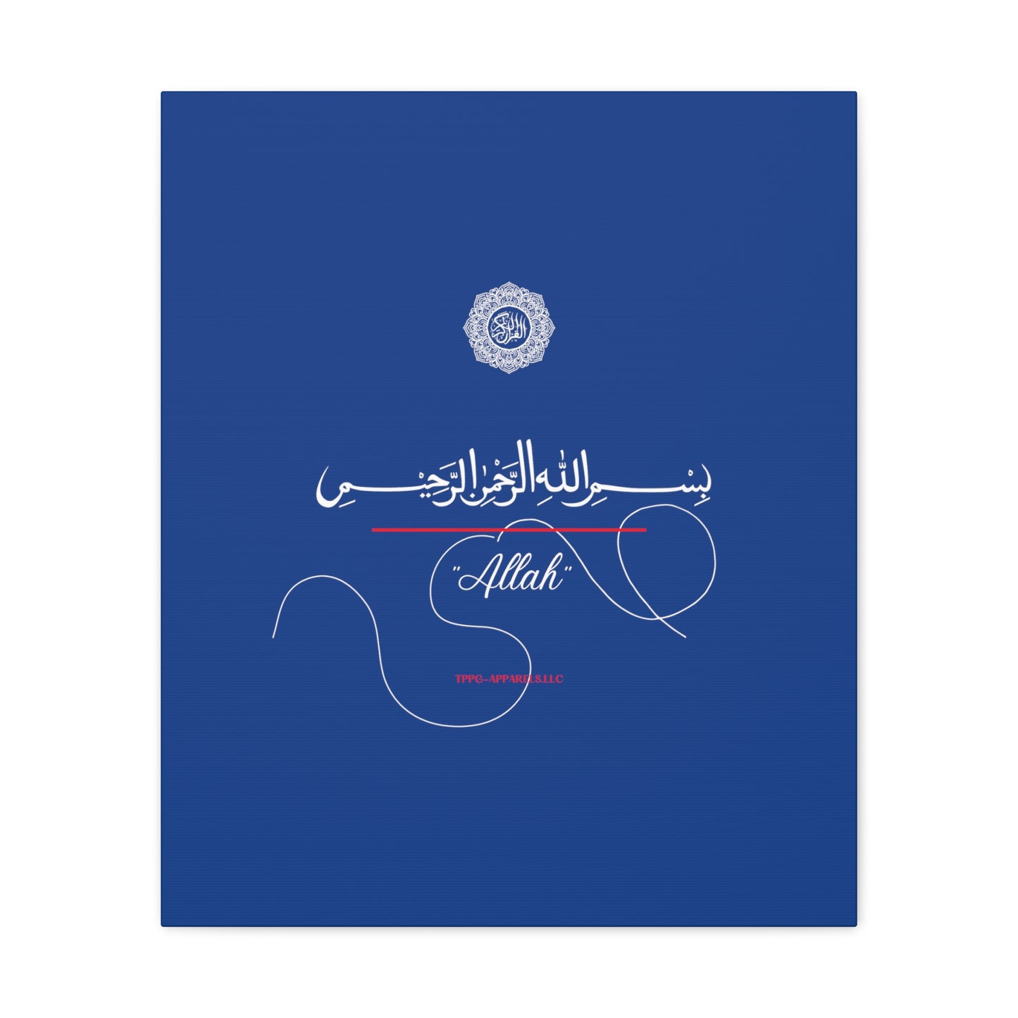 From our "TPPG Brand Arabic Faith Collection" - "Allah.." Canvas Gallery Wraps in Blue/White