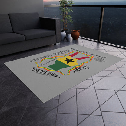 "Ghana Design" White Durable Outdoor Rug