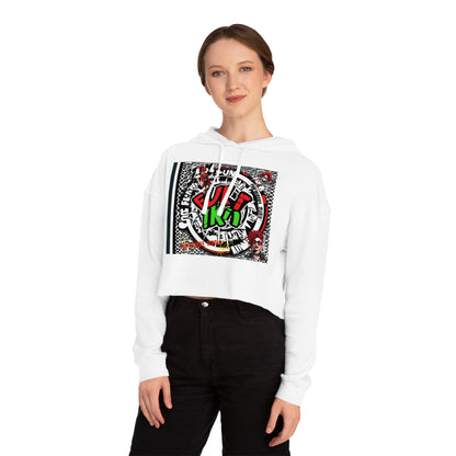 Women "Fun'iki2024" Cropped Hooded Sweatshirt