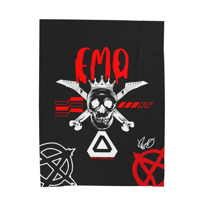 "TPPG-Apparels" Brand Presents one of it's "EMO" Brand Logo Styles Black Velveteen Plush Blanket