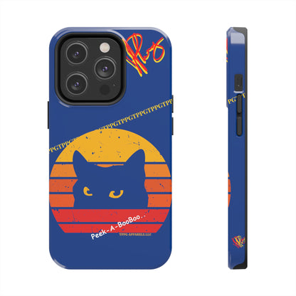 Custom Cat Design Phone Cases "Peek-A-BOOO.." (Black Multi-Colored)