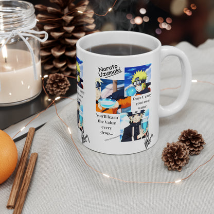 11oz White "Naruto Uzumaki-Anime/Manga" Classic Ceramic Mug from the 'TPPG-Apparels' Collection