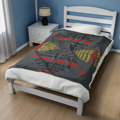 Ok Guys, another Bold Grey Gamer Style Blanket from the "TPPG-Apparels" Brand Presents one of it's koolest designs on this Grey Velveteen Plush Blanket