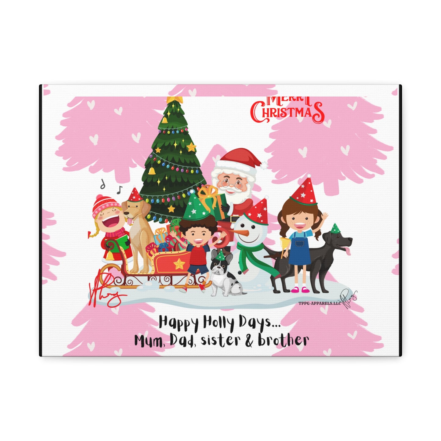 Holidays Time-"TPPG Brand Christmas Collection" - Canvas Gallery Wraps "- in Bold  familiar colors