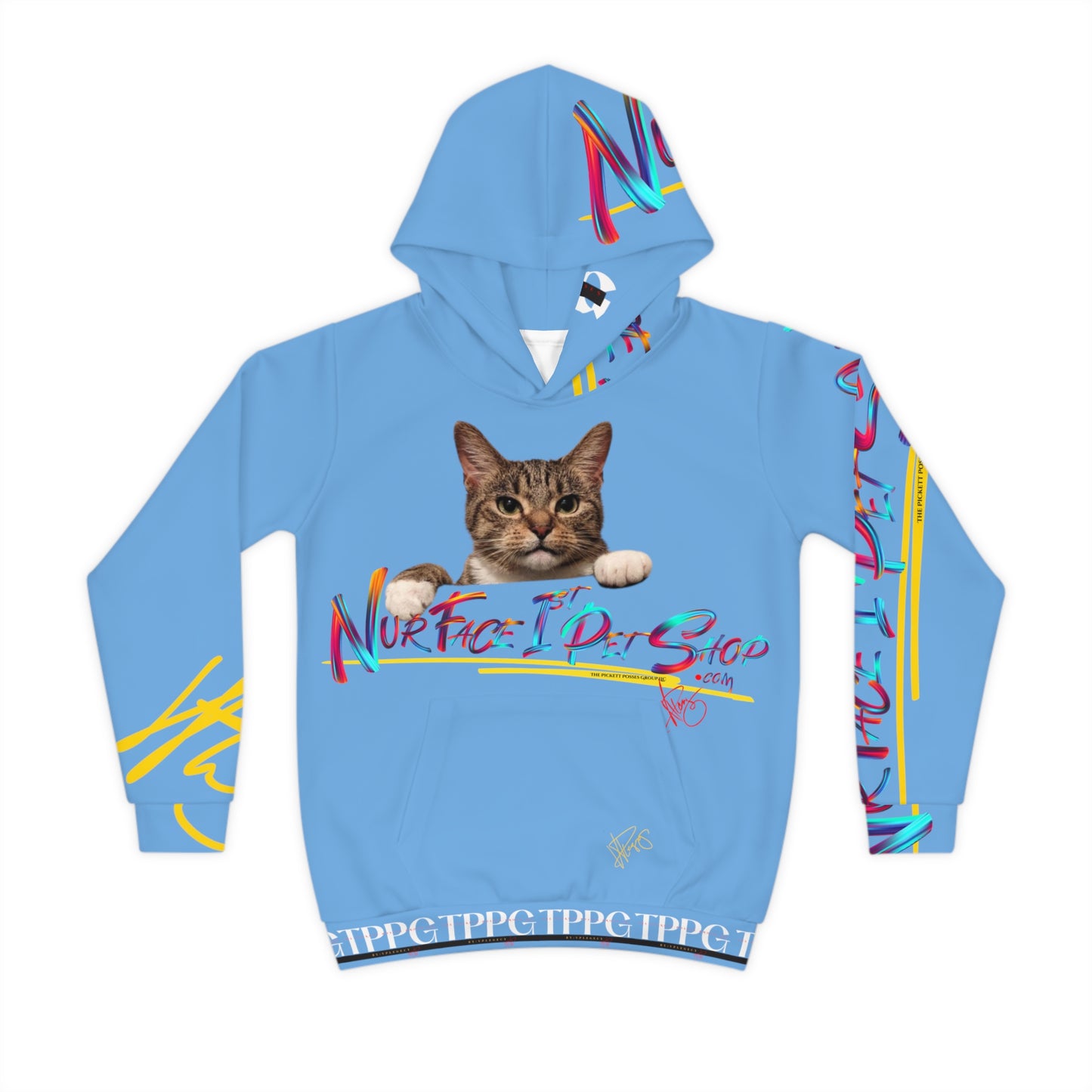 Kids/Children's (Lt. Blue) "TPPG Pet" Hoodie/Sweatshirt in 6 sizes