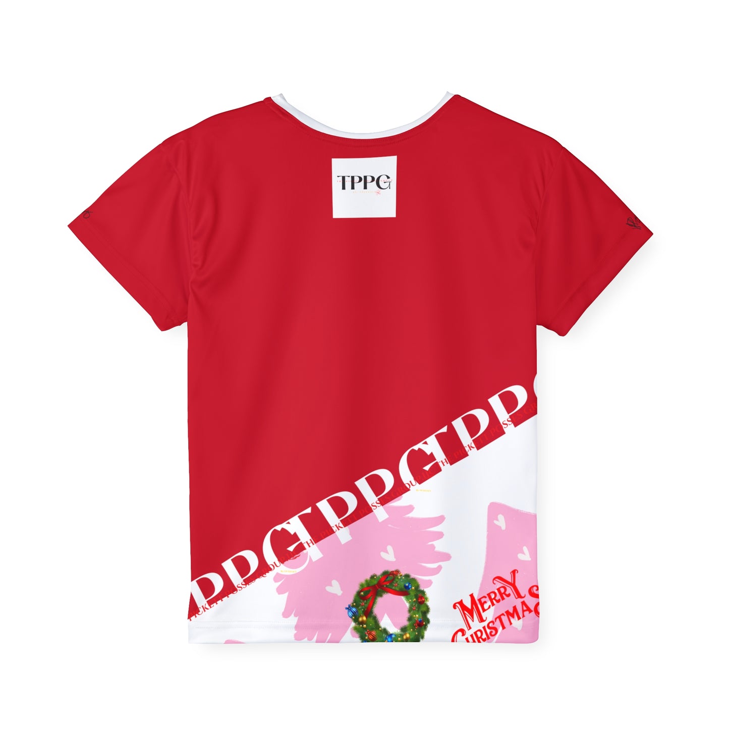 Kids (Deep Red Base) 'Holiday/Christmas' Sports Jersey/Tee - By:"TPPG-Apparel" Juniors Collections