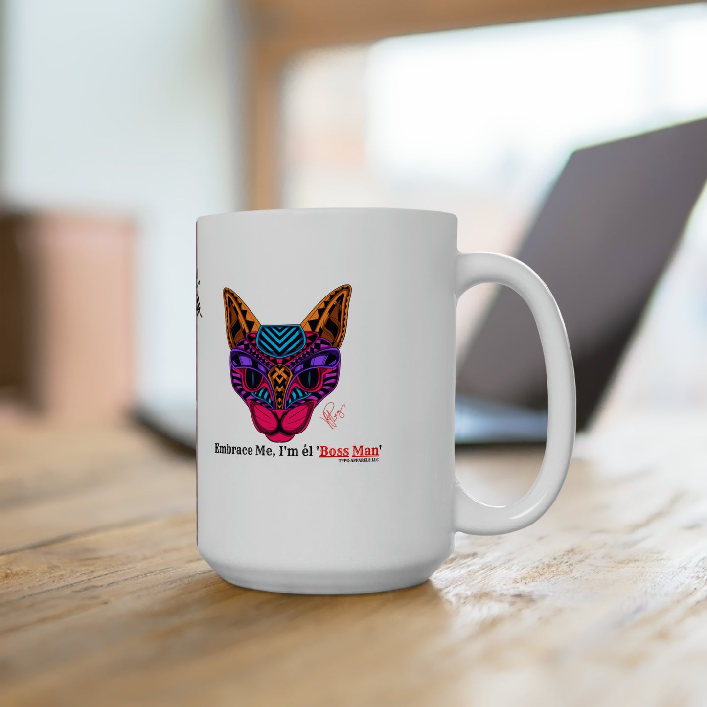 Our White 15oz "TPPG Brand" Ceramic Mug Grabs the Attention of all who Views It!! - By the 'TPPG' Brand (Pet/Cat) Collection