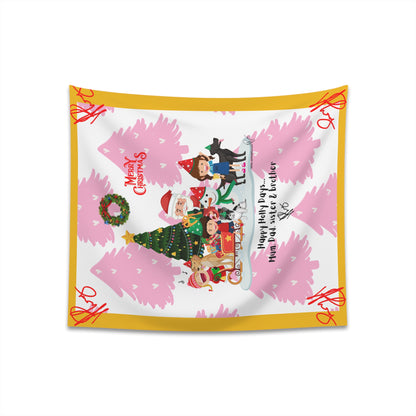 100% Polyester (Yellow Base color) Holiday Printed Wall Tapestry from "TPPG Collections"