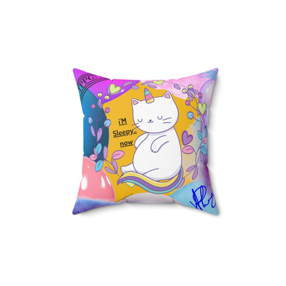 (Children) Spun Polyester ('1 side') Square Pillow (4 sizes-Yellow Bgd) - By: "TPPG KIds Collection"