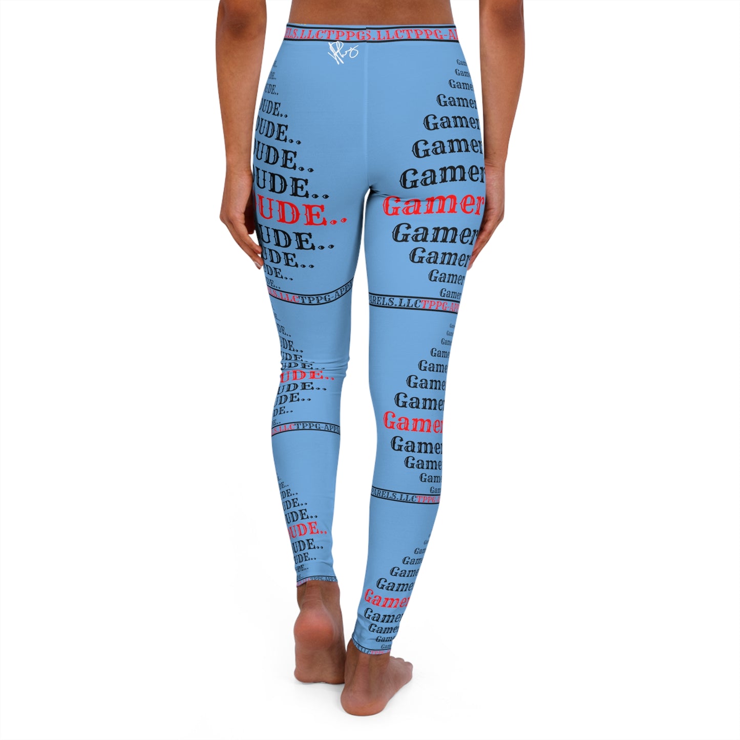 These Sexy & Stylish Women's (Light Blue) "Gamer" Spandex Leggings with different sizes By:"TPPG-Apparels" Stylish Brands