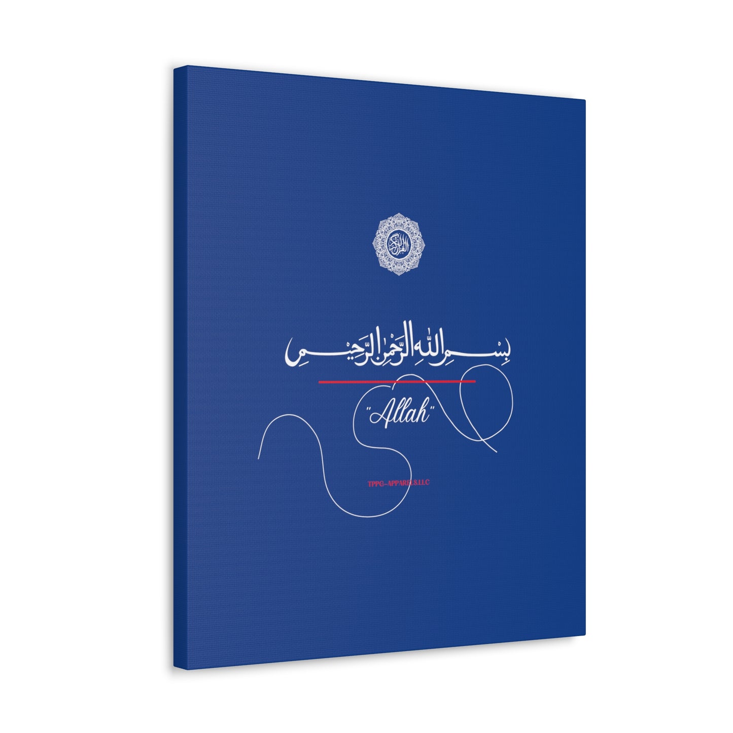 From our "TPPG Brand Arabic Faith Collection" - "Allah.." Canvas Gallery Wraps in Blue/White