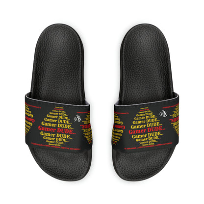 Our "TPPG Brand" Black Soles "Gamer" Printed Men/Women's & Children Slide Sandals