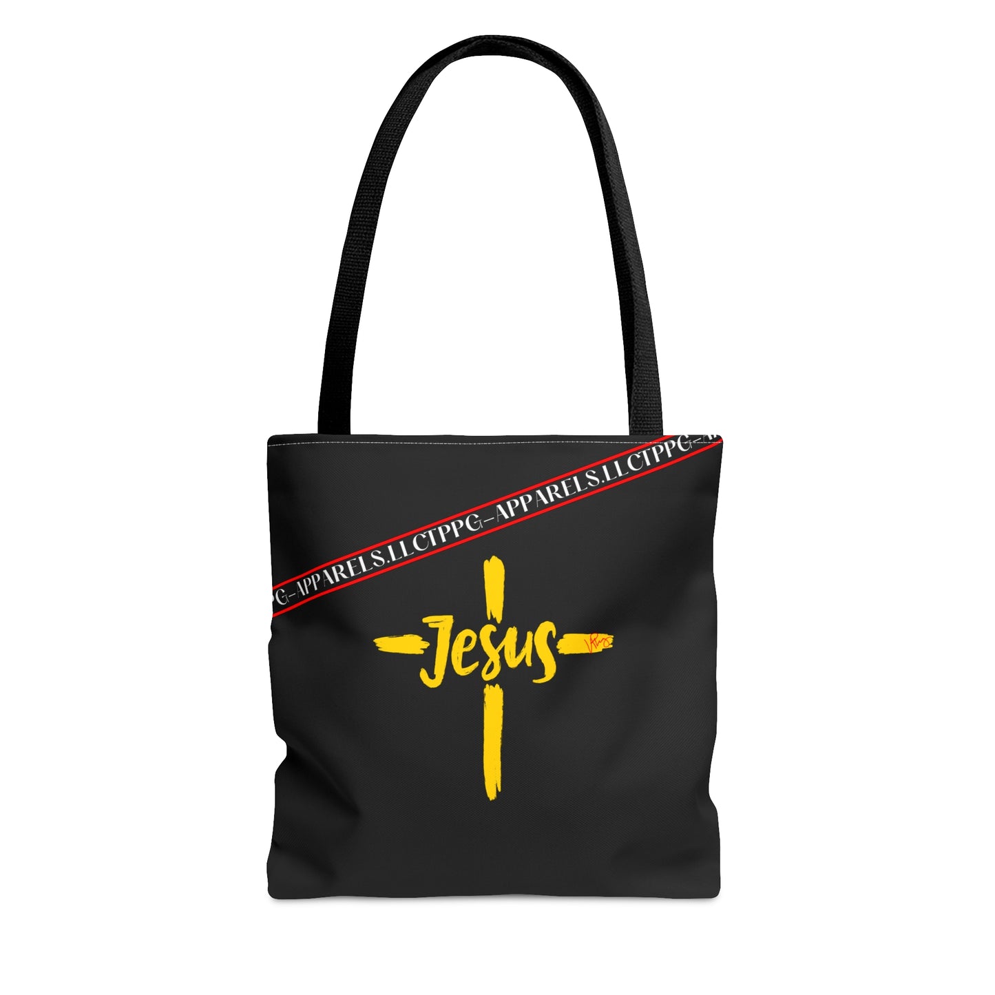 Black "Faith/Jesus" Shoulder Tote Bag