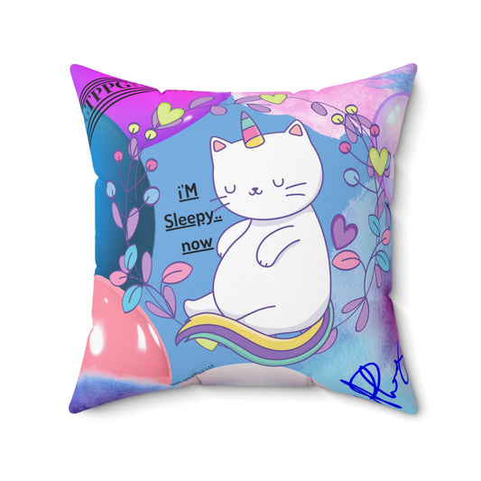 (Children) Spun Polyester ('1-side') Square Pillow (4 sizes-Lt. Blu Bgd) - By: "TPPG KIds Collection"