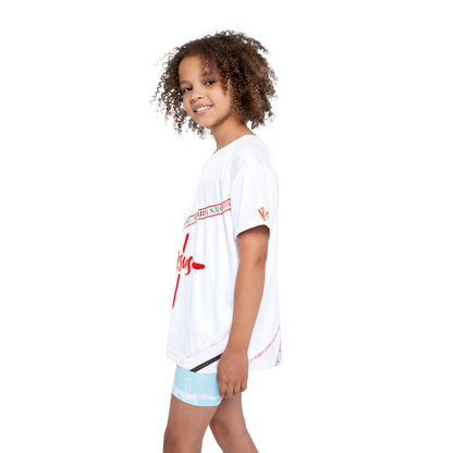 Kids Sport "Jesus Cross" White Jersey/Tee-By:"TPPG" Juniors/Kids Collections