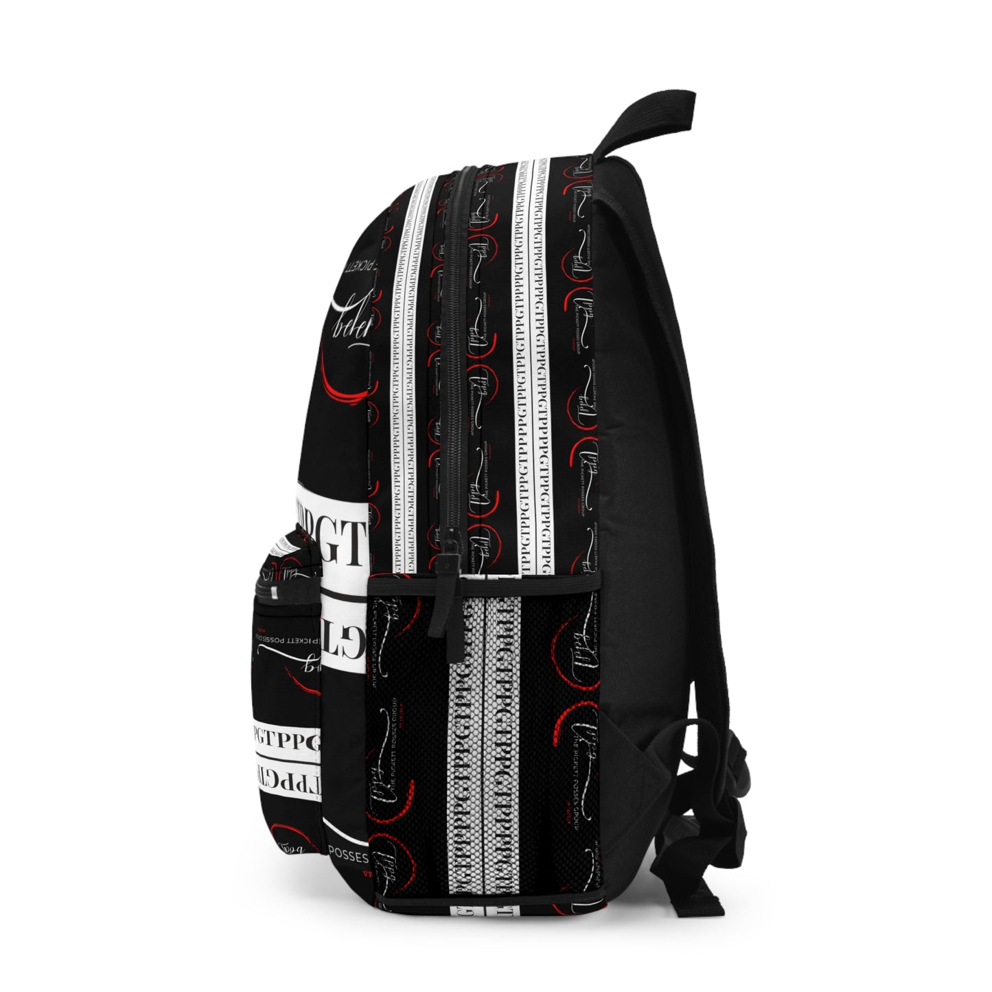 Black Stylish "TPPG_Apparels" Brand Backpack w/pockets to carry all things necessary for any casual occasion.