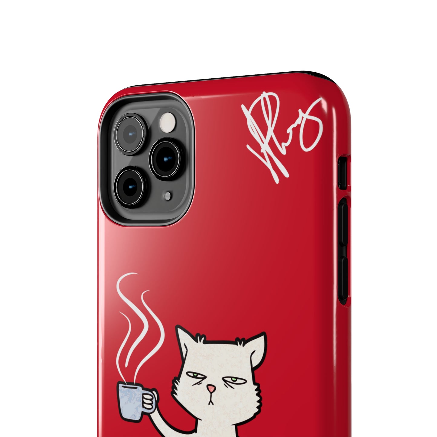 This Lovely Bold Red - Cutie "Coffee Cat" Pet Design Verision from the 'TPPG Collection' Line carries Several sizes of the "iPhone Series" Tough Phone Cases