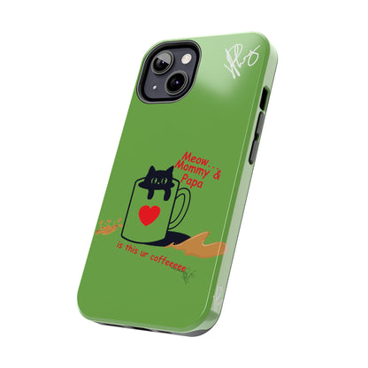 Ok Guys here's another one of our Cutest Coffee Pet Designs (in a Light Green Base Color) Verision from the 'TPPG Collection' Line carries Several sizes of the "iPhone Series" Tough Phone Cases