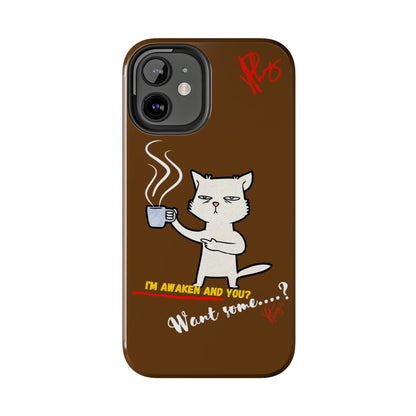 This Lovely Brown Coffee Color Tone - Cutie "Coffee Cat" Pet Design Verision from the 'TPPG Collection' Line carries Several sizes of the "iPhone Series" Tough Phone Cases