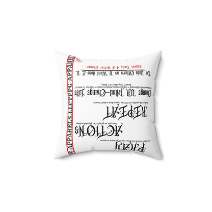 Square Throw "Pray~Action~Repeat" Pillow