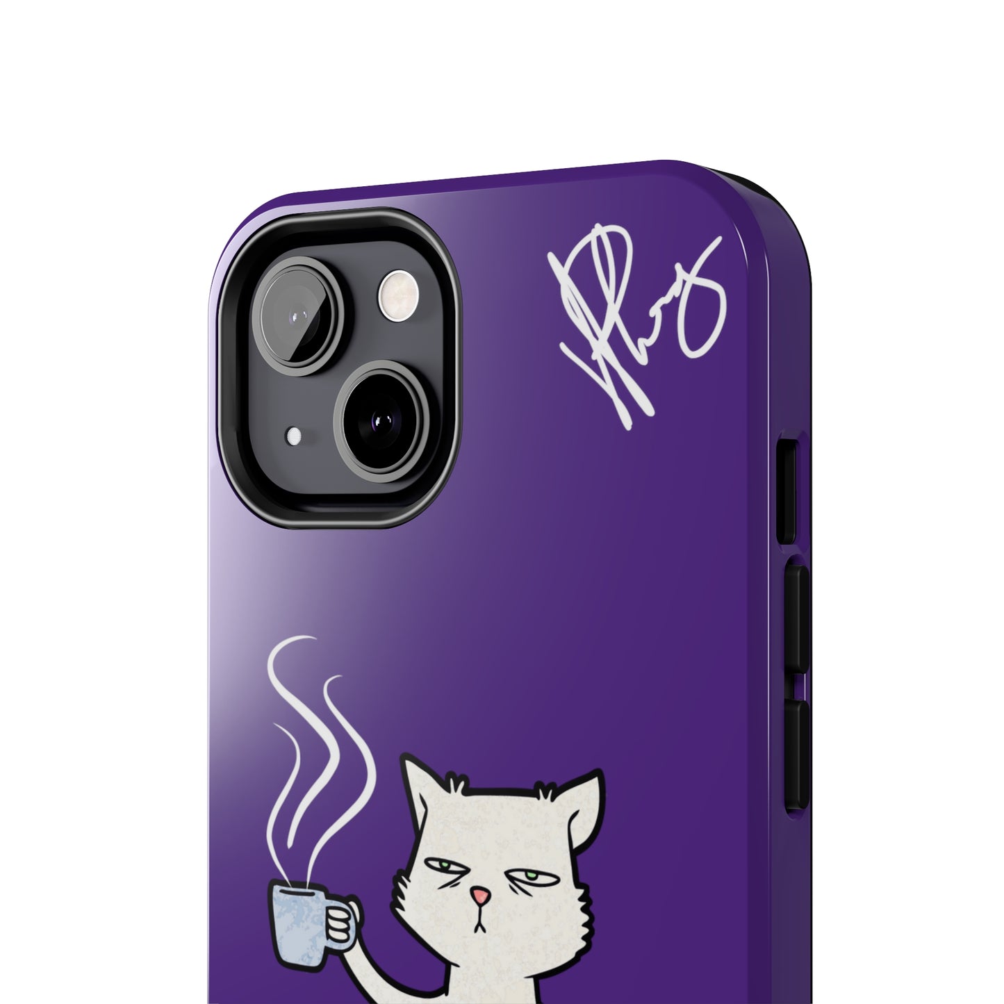 Lovely Bold Purple - Cutie "Coffee Cat" Pet Design Verision from the 'TPPG Collection' Line carries Several sizes of the "iPhone Series" Tough Phone Cases