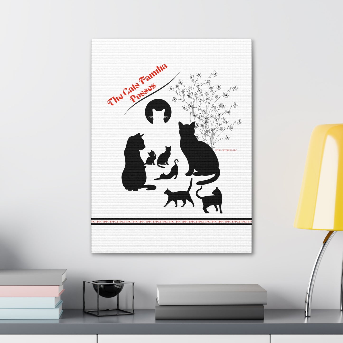 From our "TPPG Brand Pet Collection" - "The Cat Familia Posses.." Canvas Gallery Wraps in White