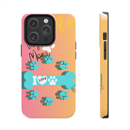 One of our Cutest "Dog Mom" Pet Designs (in a Multi-Colored Base Color) Verision from the 'TPPG Collection' Line carries Several sizes of the "iPhone Series" Tough Phone Cases