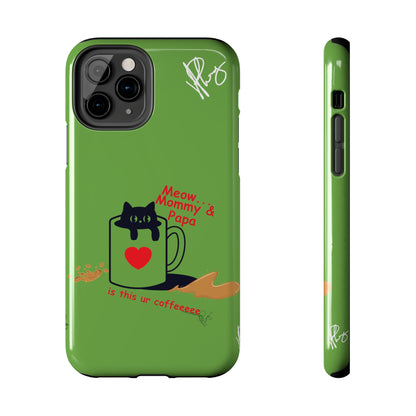 Ok Guys here's another one of our Cutest Coffee Pet Designs (in a Light Green Base Color) Verision from the 'TPPG Collection' Line carries Several sizes of the "iPhone Series" Tough Phone Cases