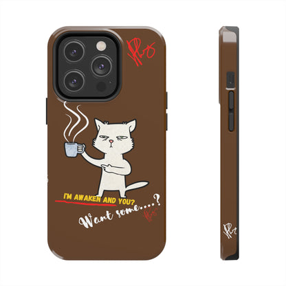 This Lovely Brown Coffee Color Tone - Cutie "Coffee Cat" Pet Design Verision from the 'TPPG Collection' Line carries Several sizes of the "iPhone Series" Tough Phone Cases