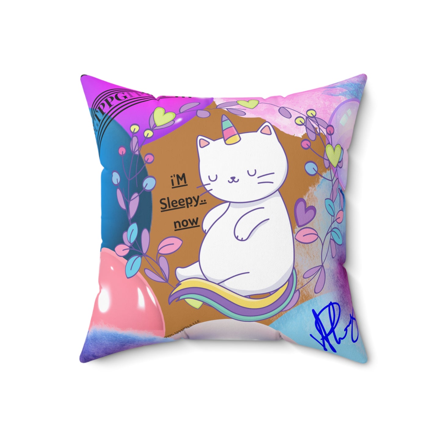 Children Pillow "I'm Sleepy Now" Brown