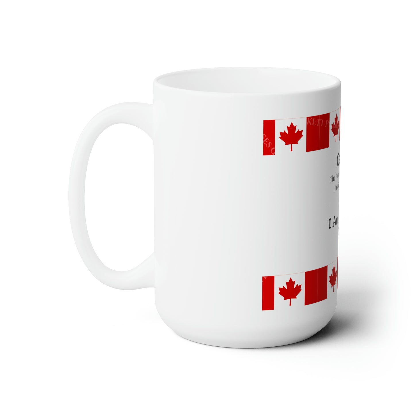 White 15oz "Canada" Ceramic Mug Grabs the Attention of all who Views It!!-By the 'TPPG-Apparels' Brand Collection