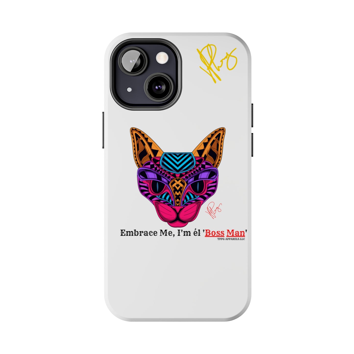 Cat Custom Designs Phone Cases - iPhone/Samsung Galaxy & Google Pixel (Multi-Colored White)