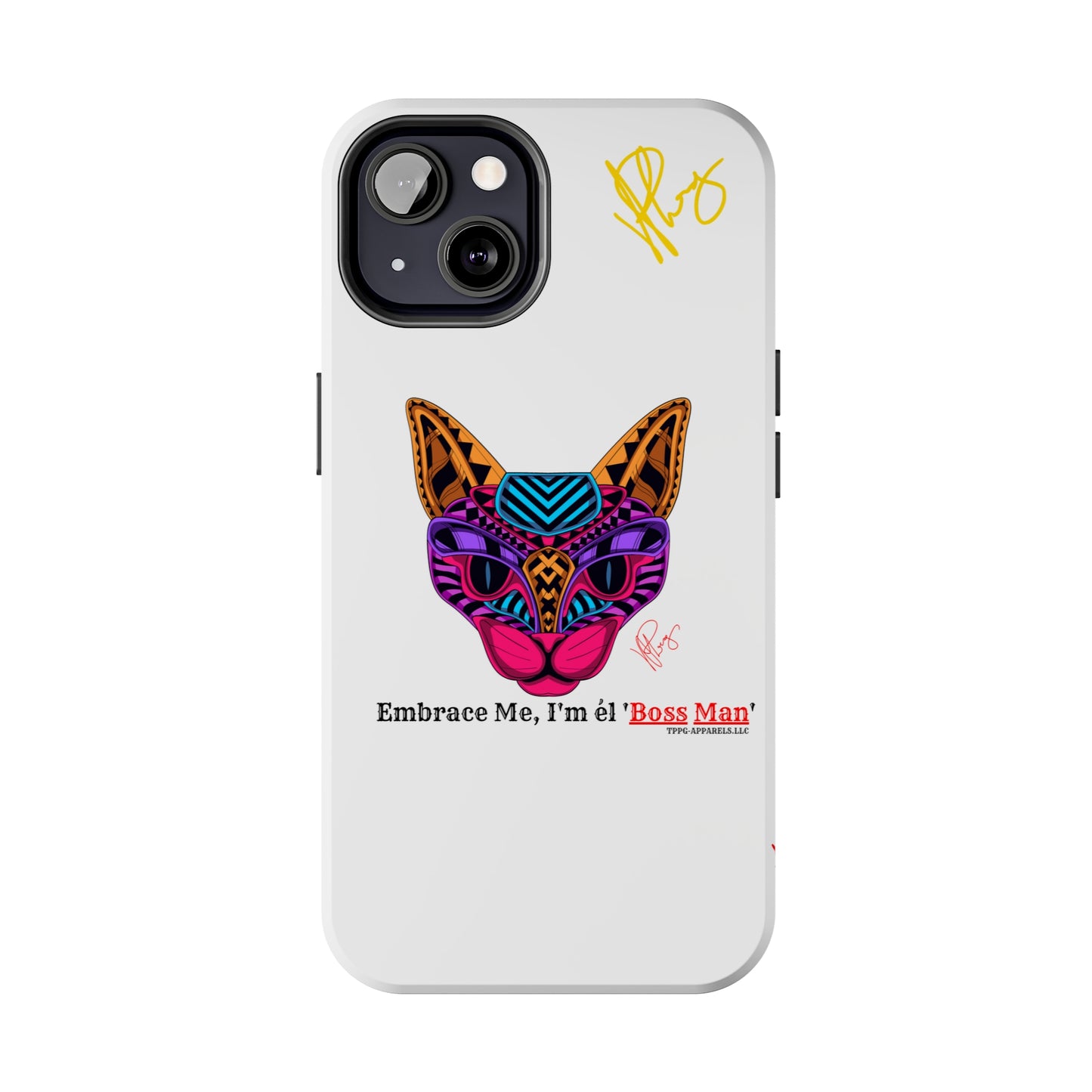 Cat Custom Designs Phone Cases - iPhone/Samsung Galaxy & Google Pixel (Multi-Colored White)