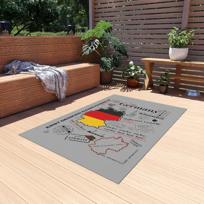 'TPPG Countries Collection" this Germany Design Black Durable Outdoor Rug