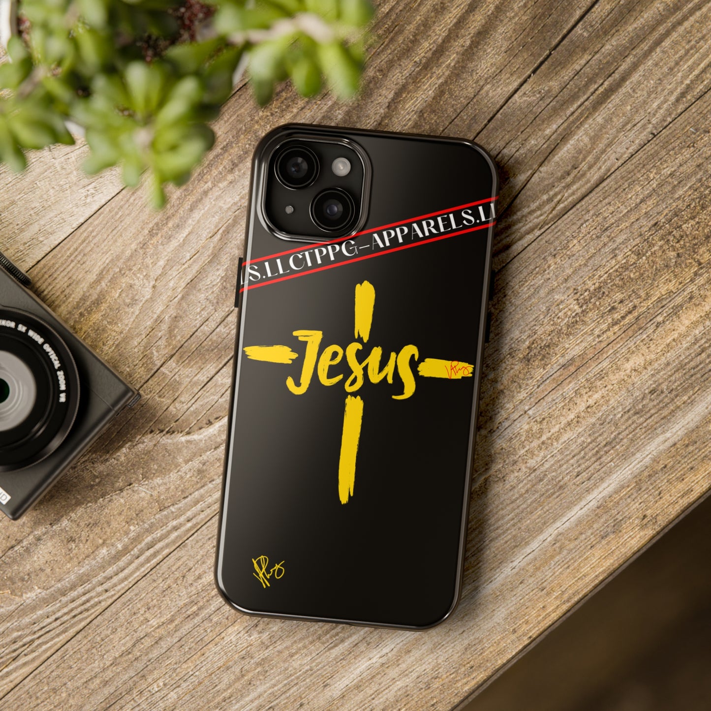 'iPhone Case' of A "Jesus/Faith" (Black)-Cute Cross Design 'TPPG Faith Collection'