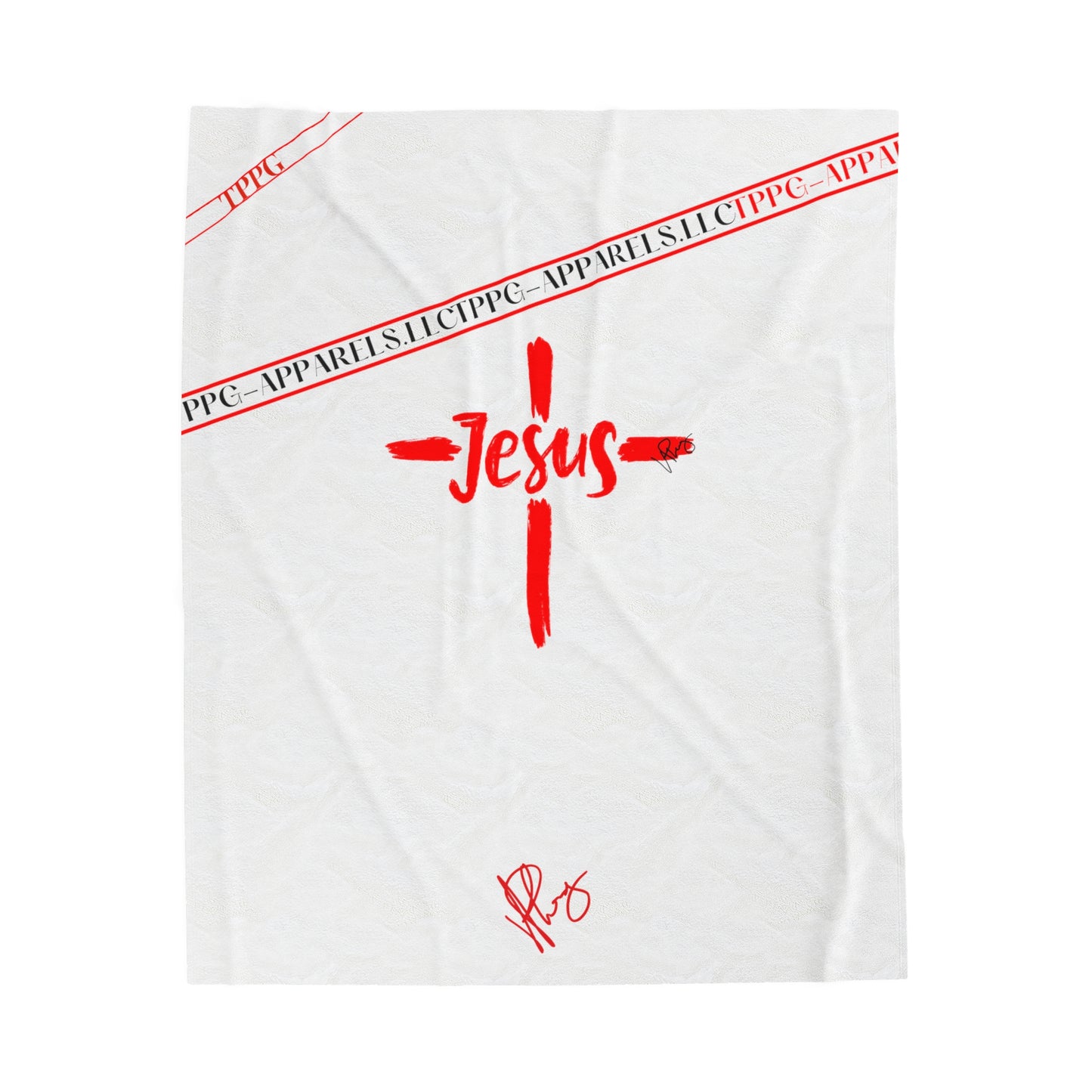 Velveteen Plush (Faith/Jesus) Style Blanket-White