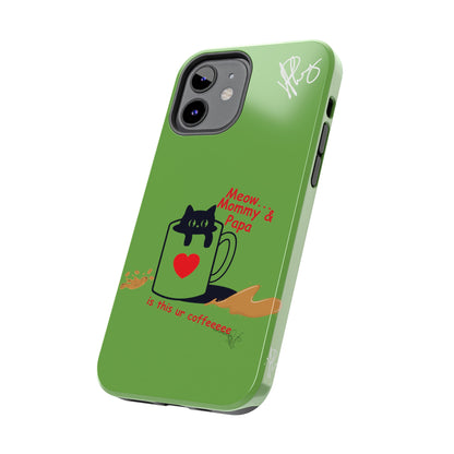 Ok Guys here's another one of our Cutest Coffee Pet Designs (in a Light Green Base Color) Verision from the 'TPPG Collection' Line carries Several sizes of the "iPhone Series" Tough Phone Cases