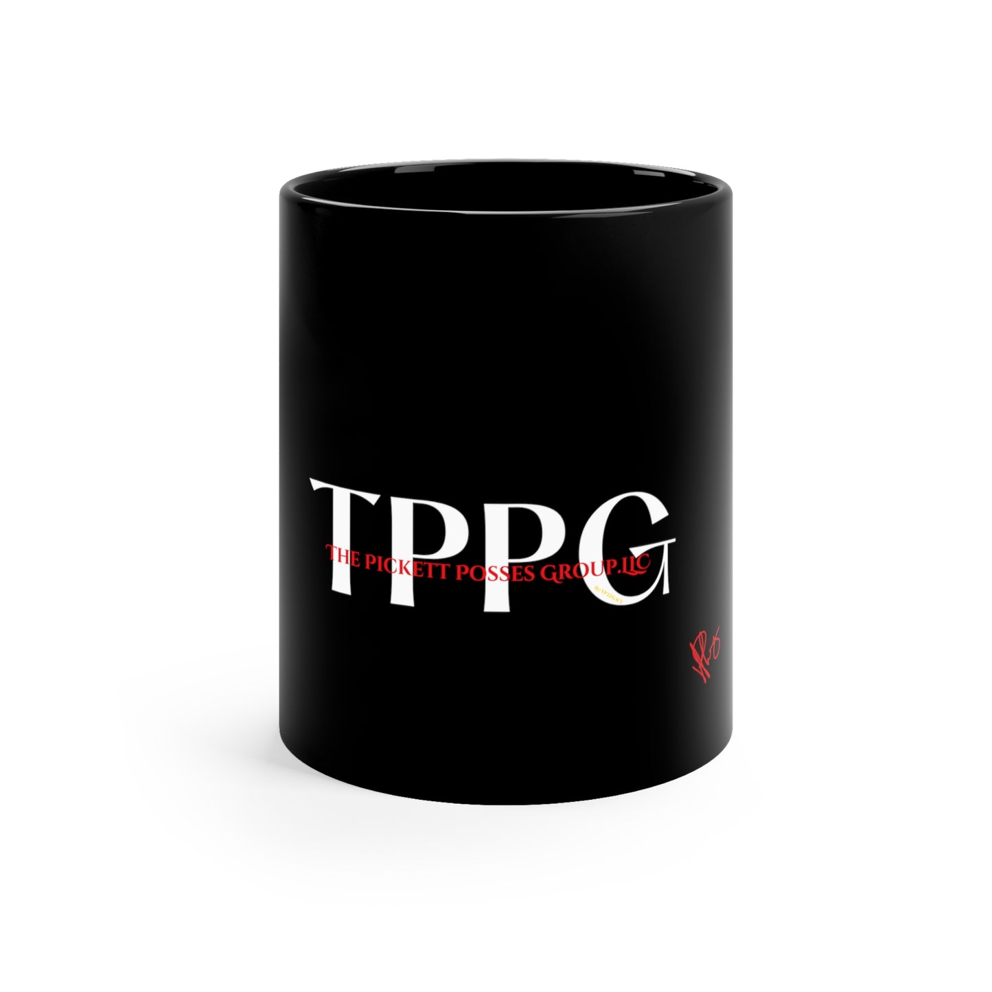 Sleek Style "TPPG Logo Brand" Designer Style from the "TPPG-Apparels Brand" - 11oz Black Glossy Style Mug