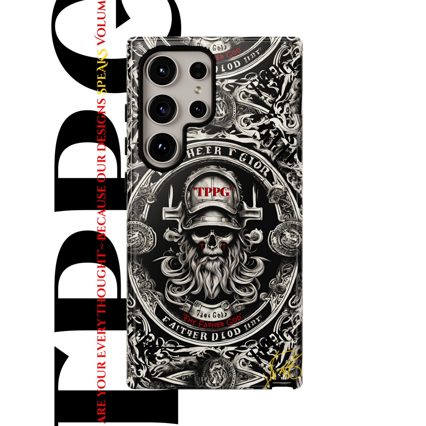 "Father God" iPhone/Google Pixel & Samsung Tough Phone Case (Black/Red & Grey)