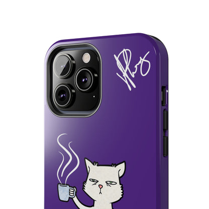 Lovely Bold Purple - Cutie "Coffee Cat" Pet Design Verision from the 'TPPG Collection' Line carries Several sizes of the "iPhone Series" Tough Phone Cases