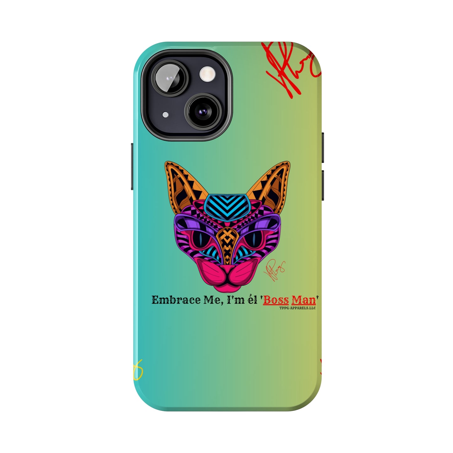 Pets Designed Phone Cases - iPhone/ Samsung Galaxy & GooglePixel ("Embrace Me.."1) (Green/Yellow Hue Color)