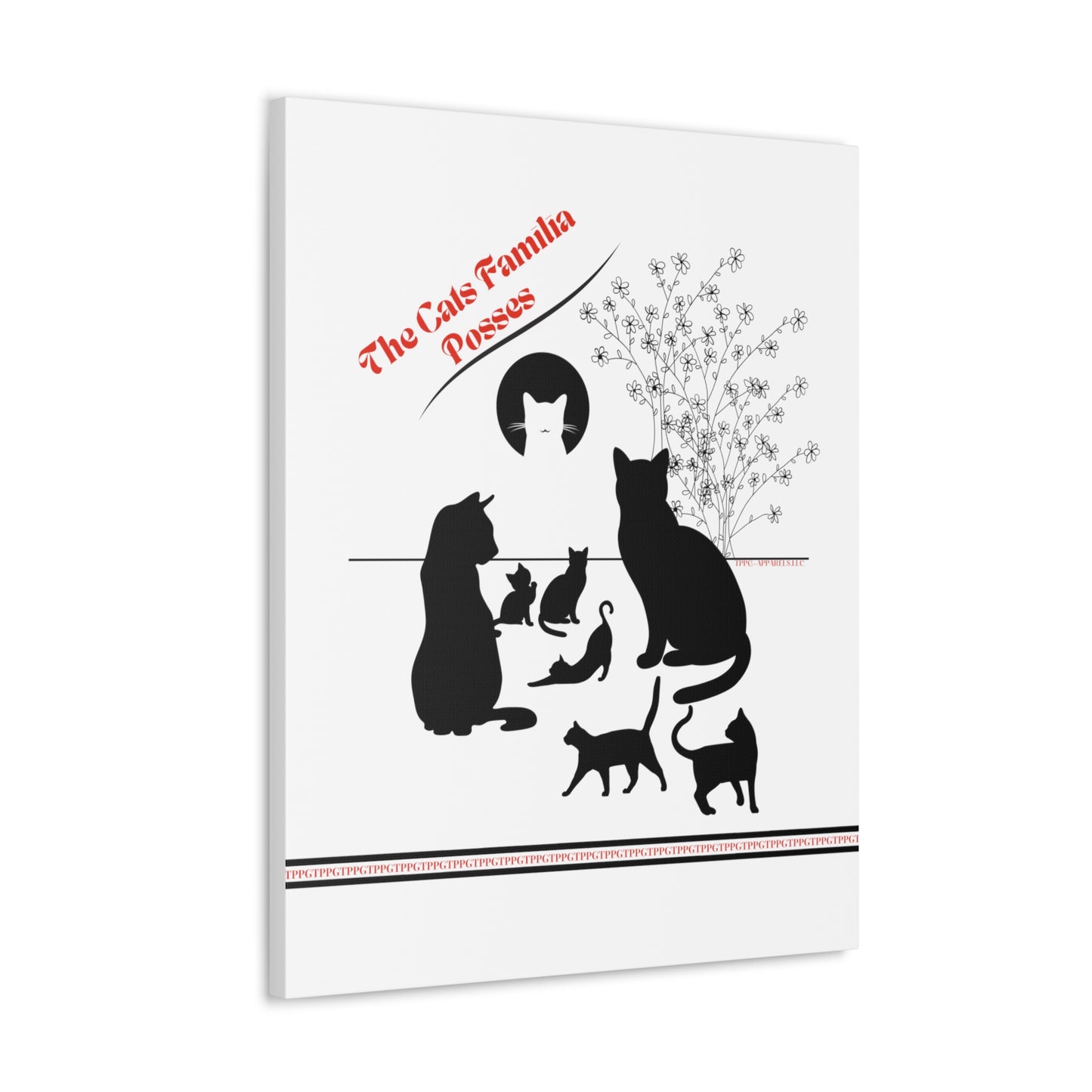 From our "TPPG Brand Pet Collection" - "The Cat Familia Posses.." Canvas Gallery Wraps in White