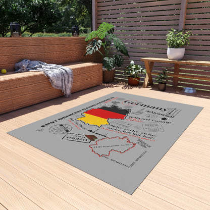 'TPPG Countries Collection" this Germany Design Black Durable Outdoor Rug